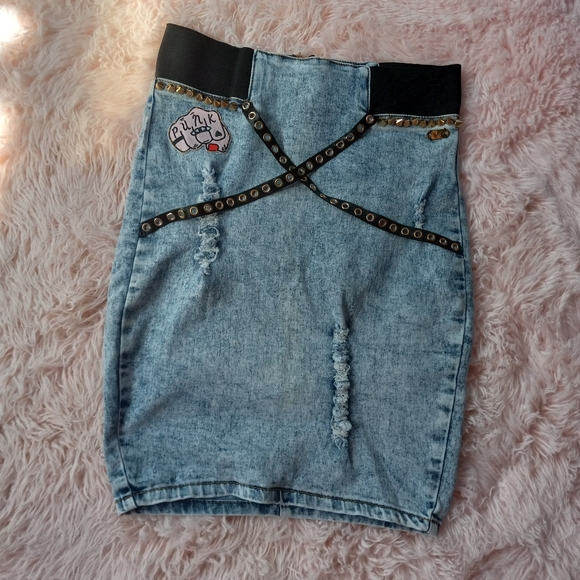 Nicki Minaj retro 80s aesthetic acid washed custom punk skirt- SOLD@hosted store - Picture 16 of 16